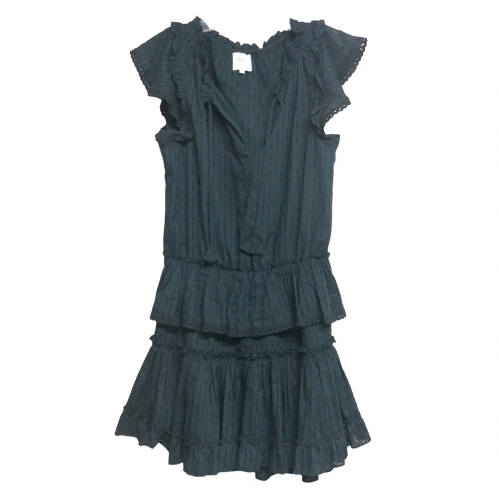 MISA Los Angeles Lilian Black Ruffle Mini Dress - Picture 3 of 9